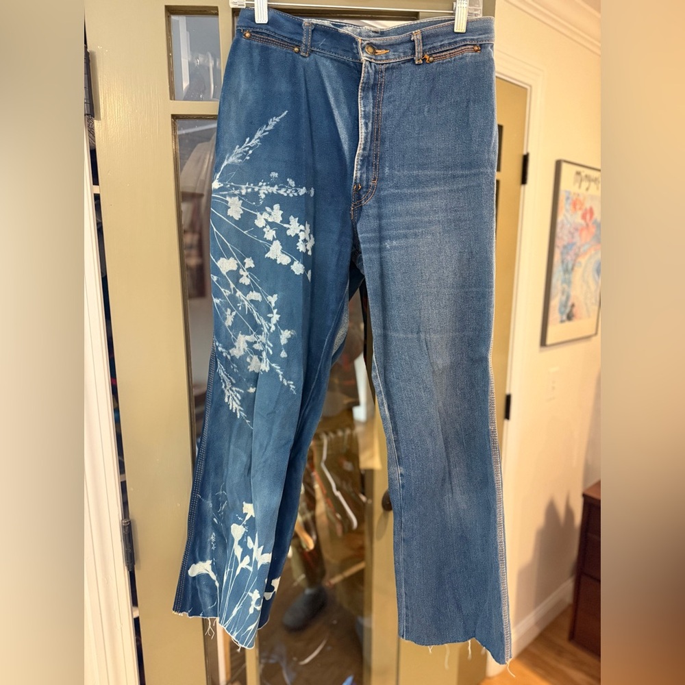KSX Art by Kellie Swanson on Brittania Straight Leg Jeans, One of a Kind